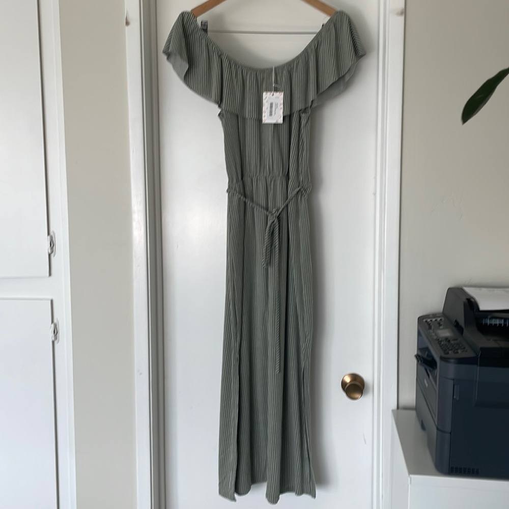 NWT hem & thread striped knit midi dress